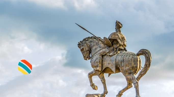 Statute of Ras Mekonnen on a horse Harar